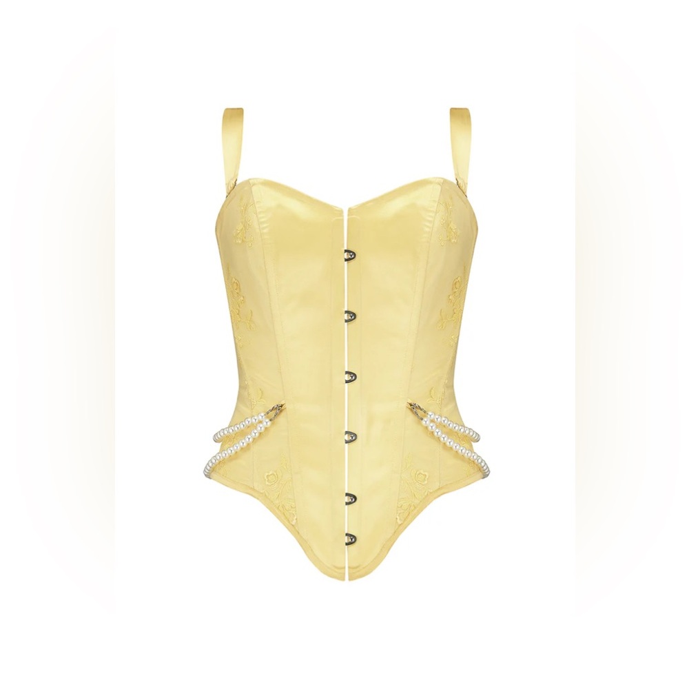 Scarlett Gasque Butter Yellow Pearl Corset S - Picture 3 of 9